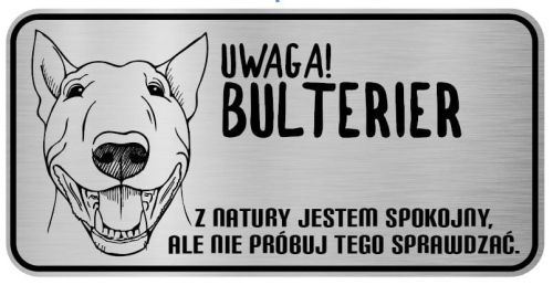 Tabliczka z Laminatu 20 x 10 Bulterier wzór 2