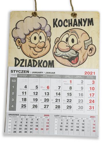 Drewniany kalendarz na dzień Babci i Dziadka 