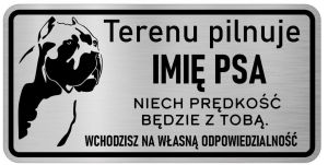 Tabliczka z Laminatu 20 x 10 Cane Corso - Niech prędkość będzie z Tobą