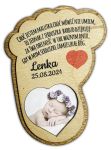 Drewniany magnesik - upominek dla gości na chrzest