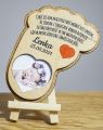 Drewniany magnesik - upominek dla gości na chrzest