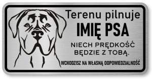 Tabliczka z Laminatu 20 x 10 Cane Corso - Imię psa - Niech prędkość będzie z tobą