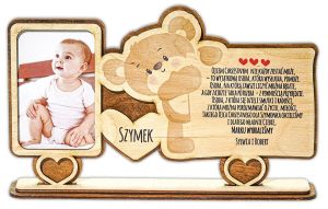 Prośba o bycie chrzestnym - statuetka z misiem