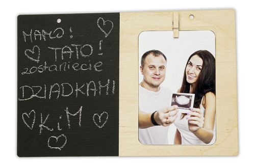 Tabliczka kredowa z miejscem na zdjęcie