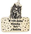Drewniana tabliczka dekoracyjna Z wizerunkiem Yorka - Tu mieszka York z rodziną