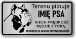 Tabliczka z laminatu 20 x 10 Cane Corso niech prędkość będzie z Tobą