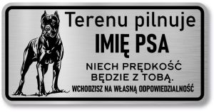 Tabliczka z Laminatu 20 x 10 Cane Corso  Niech prędkość będzie z Tobą