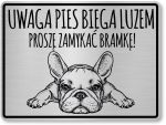 Tabliczka z Laminatu 20 x 15 Buldog Francuski - Pies biega luzem