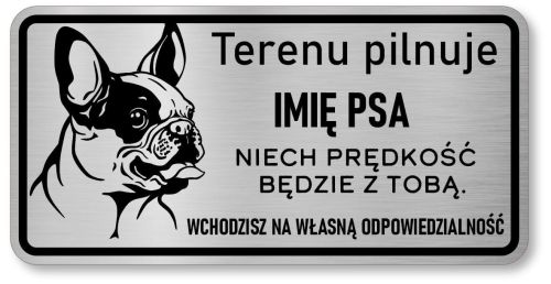 Tabliczka z Laminatu 20 x 10 Buldog Francuski z imieniem