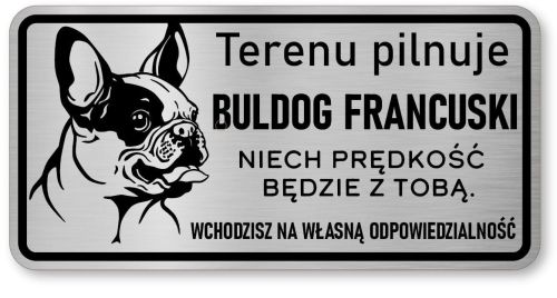 Tabliczka z Laminatu 20 x 10 Buldog Francuski - Niech prędkość będzie z Tobą