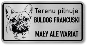 Tabliczka z Laminatu 20 x 10 Buldog Francuski - Mały ale wariat