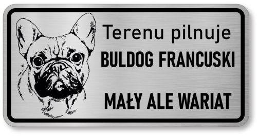 Tabliczka z Laminatu 20 x 10 Buldog Francuski - Mały ale wariat
