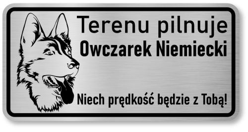 Tabliczka z Laminatu 20 x 10 Owczarek niemiecki niech prędkość będzie z tobą