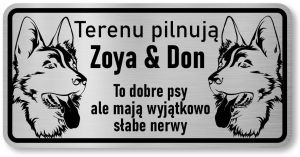 Tabliczka z Laminatu 20 x 10 Owczarki - To dobre psy   ale mają wyjątkowo  słabe nerwy