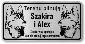 Tabliczka z Laminatu 20 x 10 Owczarki - Z natury są spokojne  ale nie próbuj tego sprawdzać