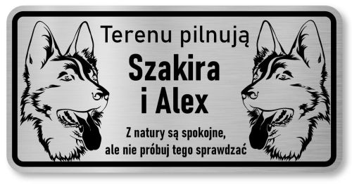 Tabliczka z Laminatu 20 x 10 Owczarki - Z natury są spokojne  ale nie próbuj tego sprawdzać