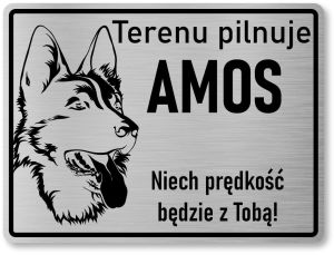 Tabliczka z Laminatu 20 x 15 Owczarki -  Terenu pilnuje Owczarek Niemiecki