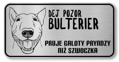 Tabliczka z Laminatu 20 x 10 Bulterier - po Śląsku 